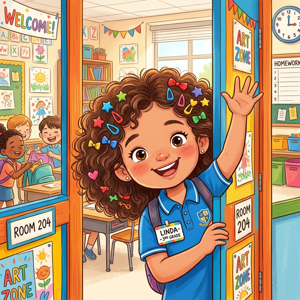 Linda waving goodbye